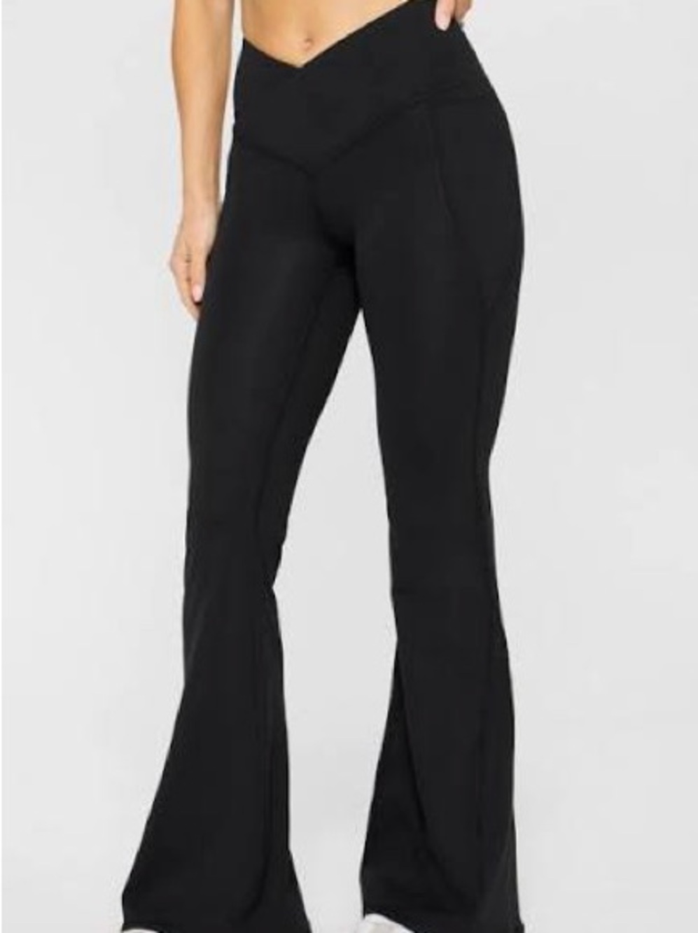 Fabletics Oasis PureLuxe High-Waisted Crossover Flare - Black Large